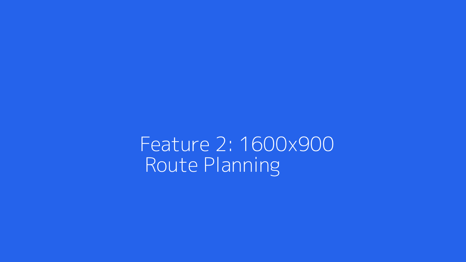 Route Planning Screenshot